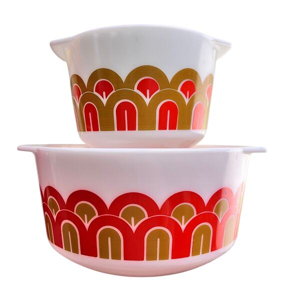 PYREX Other - Vintage Pyrex Arches / Fish Scale Mixing Bowls 343  1.5 QT & 344 3 QT